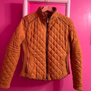 Love Tree Mustard Quilted Puffer Jacket